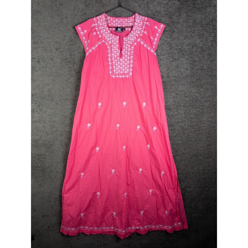 Madison Mathews Maxi Dress Womens L Embroidered Flower Cottage Prairie Spring